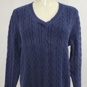 Croft & Barrow Sweater size 1X Blue V-Neck
